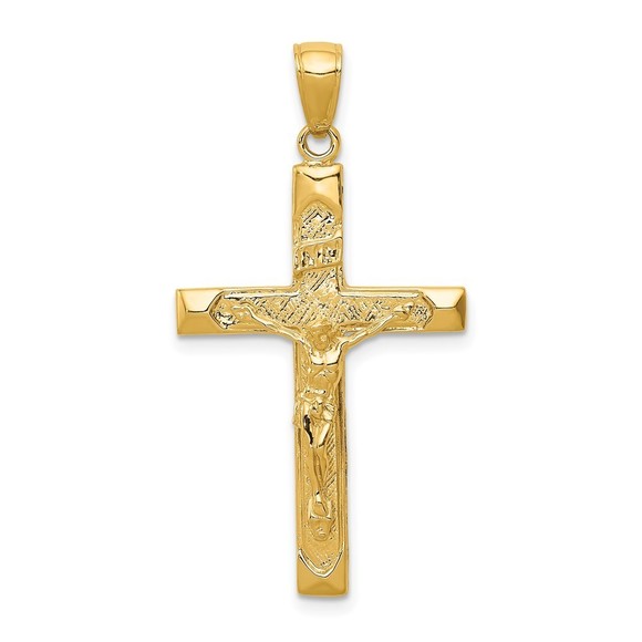 Million Charms 10k Yellow Gold INRI Crucifix Necklace Charm Pendant
